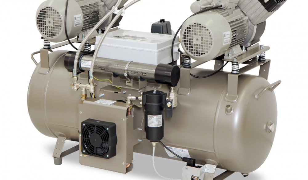 Лабораторный компрессор DK50 2х2V/110/M используется для:
