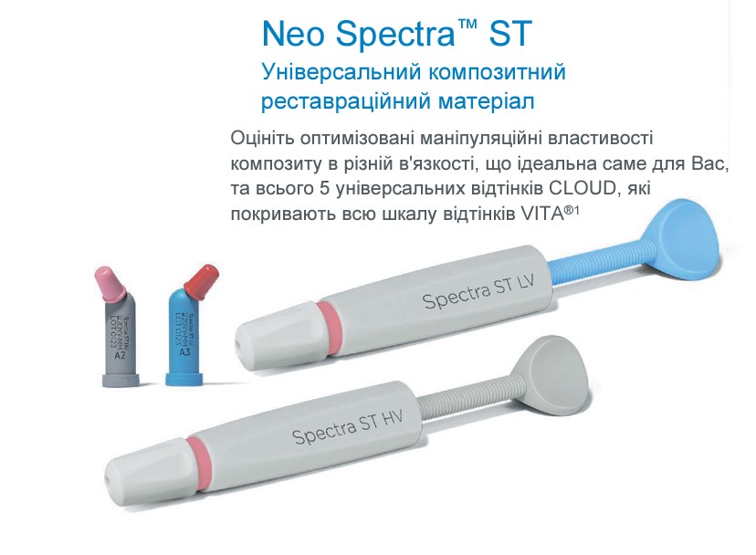 Показания к использованию светочувствительной композитной пасты Neo Spectra ST Flow (A2) Syr: