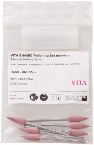 Набір полірувальних головок, куля VITA ENAMIC (технічні, рожеві, 6 шт), ERHES5M6