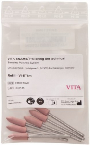 Набір полірувальних головок, торпедо VITA ENAMIC (технічні, рожеві, 6 шт), ERHET6M6