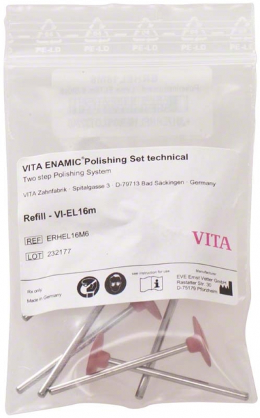 Набір полірувальних головок, лінза VITA ENAMIC (клінічні, рожеві, 6 шт), ERHEL16M6