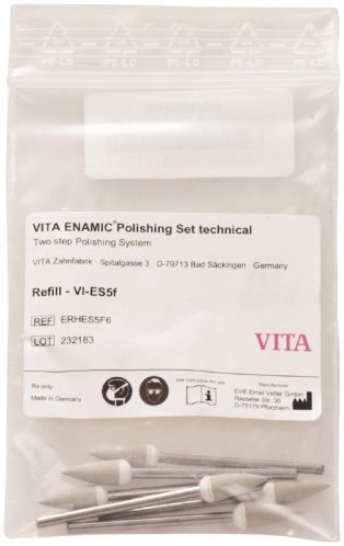 Набор полировальных головок, пуля VITA ENAMIC (технические, серые, 6 шт), ERHES5F6