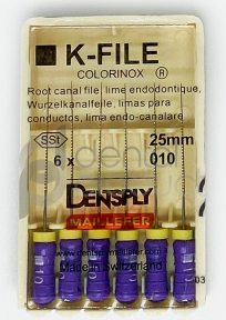 K-File Colorinox, 25 мм (Dentsply) Ручные дрильборы (копия)