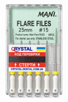 Flare Files, 25 мм (Mani) Ручні файли, 6 шт (оригінал)