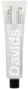 Зубная паста Davids Whitening + antiplaque premium, натуральная мята и древесный уголь (для отбеливания зубов и устранения зубного налета)