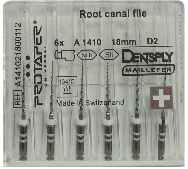ProTaper Universal D, оригинал (Dentsply) Машинные никель-титановые файлы, 6 шт
