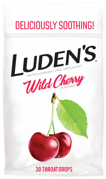 Леденцы с пектином Luden’s, успокаивающие для горла и полости рта, дикая вишня, 30 шт