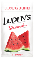 Леденцы с пектином Luden’s, успокаивающие для горла и полости рта, арбуз, 25 шт