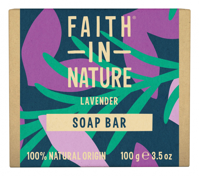 Натуральне тверде мило з лавандою Faith In Nature, 100 г