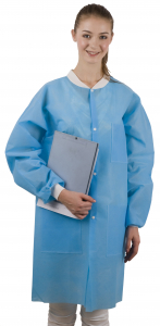 Лабораторные халаты Dochem, 40 г/м2, синие, 10 шт