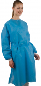 Защитные халаты медицинские Dochem, одноразовые, 40 г/м2, синие, 10 шт