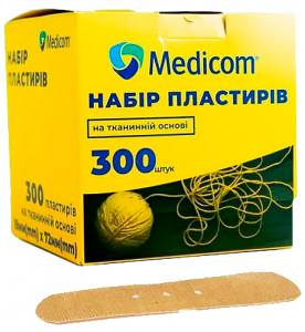 Набір пластирів Medicom, 300 пластирів на тканинній основі
