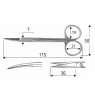 J-22-581 Iris (Surgicon) Ножиці хірургічні, гострий/гострий, загнуті, 11.5 см