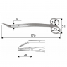 J-22-187 (Surgicon) Ножницы, острый/острый, загнутые, 17 см
