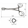 J-17-180 (Surgicon) Затискач для утримання мови з насічками на браншах, 12 см