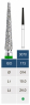 Бор алмазний Microdont 3070С (1.4 мм, усічений конус, зелений)