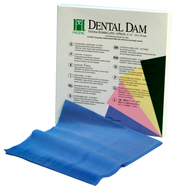 Хустки латексні Hygenic Dental Dam List (сині, товсті)