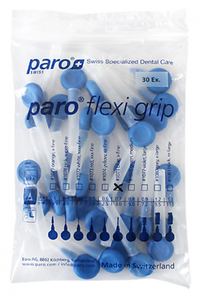 Flexi Grip, x-тонкие, 3 мм (Paro Swiss) Межзубные щетки, 30 шт