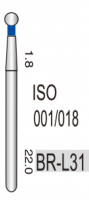 BR-L31 (Perfect) Алмазний бор, шаровидний, ISO 001/018, синій, 5 шт