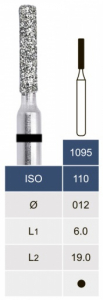 Бор алмазний Microdont 1095VC (1.2 мм, циліндр зрізаний, чорний)