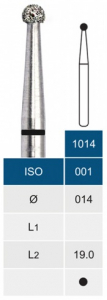 Бор алмазный Microdont 1014VC (1.4 мм, сферический, черный)