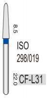 CF-L31 (Perfect) Алмазний бор, закруглений конус, ISO 298/019, синій, 5 шт