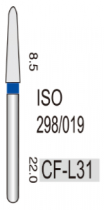 CF-L31 (Perfect) Алмазный бор, закругленный конус, ISO 298/019, синий, 5 шт