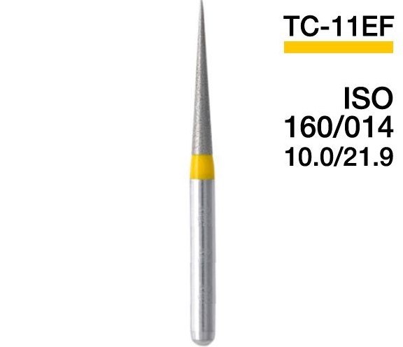 TC-11EF (Perfect) Алмазный бор, конус-карандаш, ISO 160/016, желтый, 5 шт