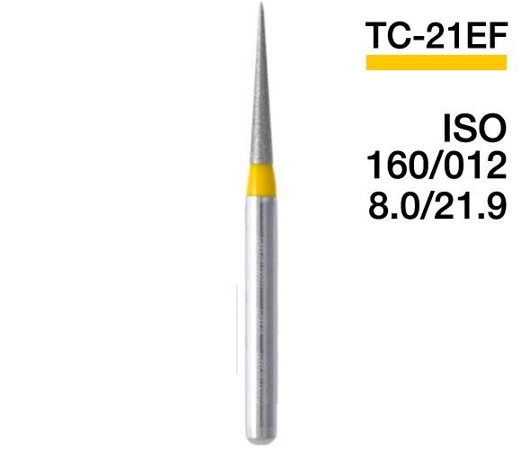 TC-21EF (Perfect) Алмазный бор, конус-карандаш, ISO 160/014, желтый, 5 шт