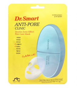 Маска для догляду за порами з деревним вугіллям Sense of Care Dr. Smart Anti-Pore Clinic Double Zone Effect Pore Care Mask Sense of care (25 ml) (8809520941792)