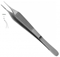 Пинцет Micro-Adson L для мягких тканей, с крючком, изогнутый (YDM)