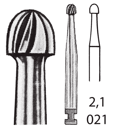 Хирургическая фреза Nouvag твердосплавная (D2,1/L22,0/Z8), для К/Н