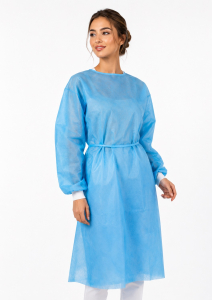 Защитные халаты медицинские Dochem, одноразовые, 40 г/м2, синие, 10 шт