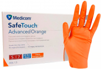 SafeTouch Advanced Orange оранжевые, 1117, 5 г (Medicom) Перчатки смотровые нитриловые текстурированные без пудры н/с, 50 пар