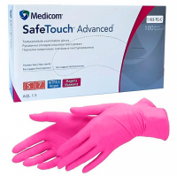 SafeTouch Advanced маджента, 1103TG, 3,5 г (Medicom) Перчатки смотровые нитриловые текстурированные без пудры н/с