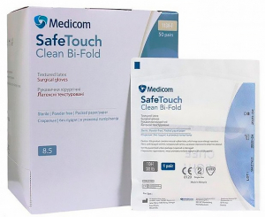 Safetouch Clean Bi-Fold, стерильні, без пудри (Medicom) Рукавички хірургічні, латексні, текстуровані, 50 пар
