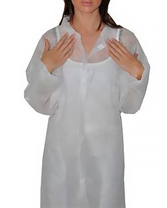 Нетканий халат із застібкою-липучкою Medicom загального призначення (білий, розмір 4, 105х75 см)