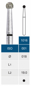 Бор алмазний Microdont 1016VC (1.8 мм, сферичний, чорний)