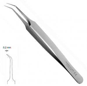 MK 11 Endodontics (Chirmed) Пинцет микрохирургический изогнутый, гладкий, 110 мм