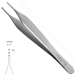 MK 27 Adson (Chirmed) Пинцет стоматологический прямой, гладкий, 120 мм
