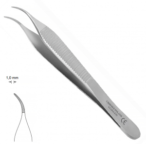 MK 56 Adson (Chirmed) Пінцет анатомічний вигнутий, з насічкою, 120 мм