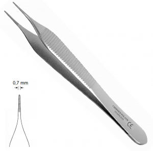 MK 28 Mikro-Adson (Chirmed) Пінцет анатомічний прямий, з насічкою, 120 мм