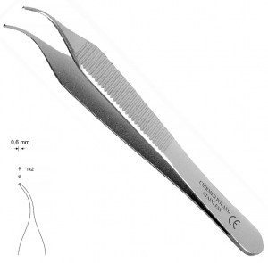 MK 40 Mikro-Adson (Chirmed) Пинцет изогнутый, гладкий, 120 мм