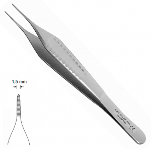 MK 33 Adson (Chirmed) Пинцет анатомический, прямой, с насечкой, 120 мм