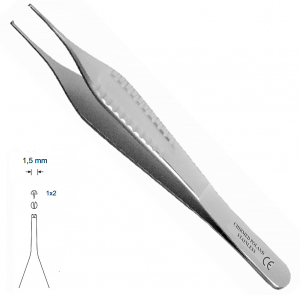 MK 34 Adson (Chirmed) Пінцет хірургічний, прямий, гладкий, 120 мм