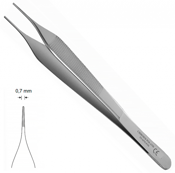 MK 52 Adson (Chirmed) Пінцет анатомічний, прямий, з насічкою, 150 мм