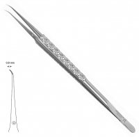 MK 305 (Chirmed) Пінцет мікрохірургічний зігнутий, з насічкою, 180 мм/0.5 мм