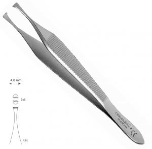 CN 18 Graefe (Chirmed) Пинцет прямой, 120 мм/4.8 мм
