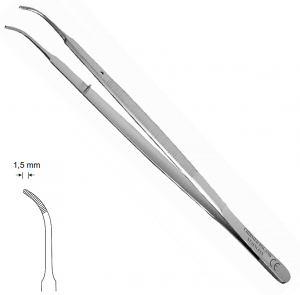 CO 203 Gerald (Chirmed) Пинцет анатомический изогнутый, 175 мм