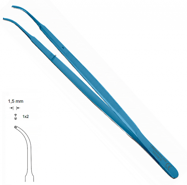 CO 205/T Gerald (Chirmed) Пинцет хирургический изогнутый, 175 мм